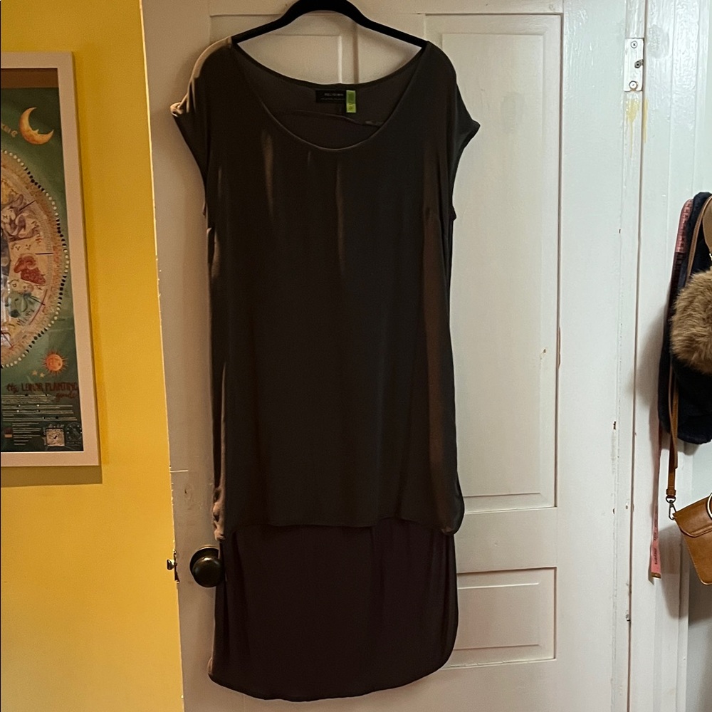 Edgy Religion dress - high low - silk front and soft cotton back